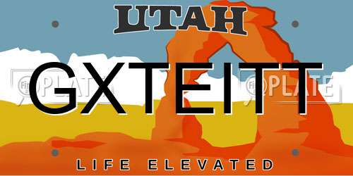 GXTEITT Utah License Plate