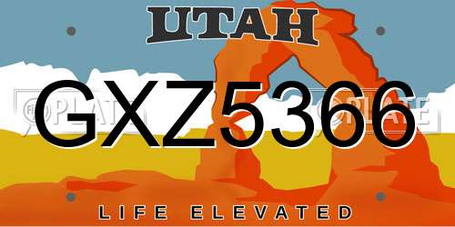 GXZ5366 Utah License Plate