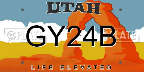 GY24B Utah License Plate