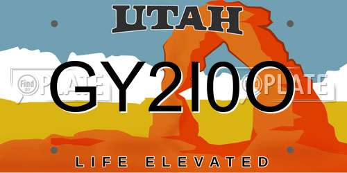 GY2I0O Utah License Plate