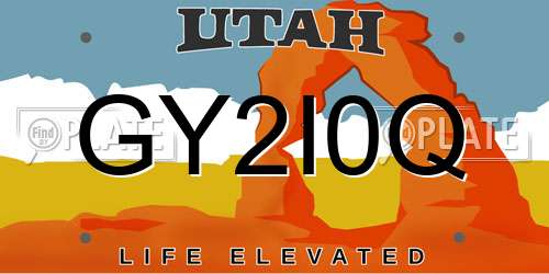 GY2I0Q Utah License Plate
