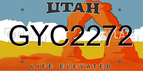 GYC2272 Utah License Plate