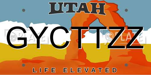 GYCTTZZ Utah License Plate