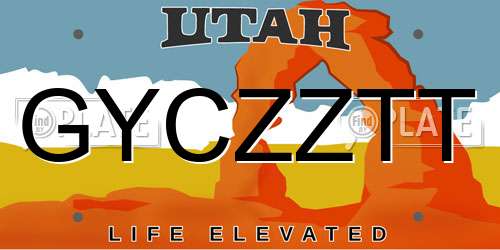 GYCZZTT Utah License Plate