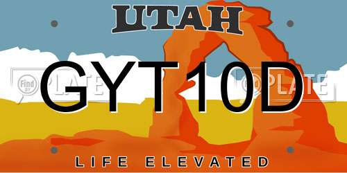 GYT10D Utah License Plate
