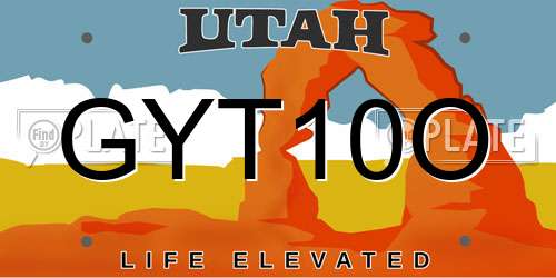 GYT10O Utah License Plate