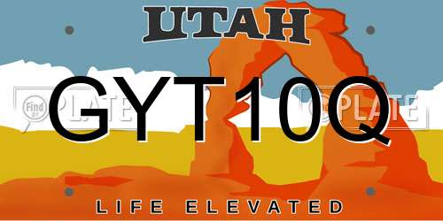 GYT10Q Utah License Plate