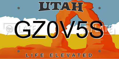 GZ0V5S Utah License Plate
