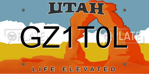 GZ1T0L Utah License Plate