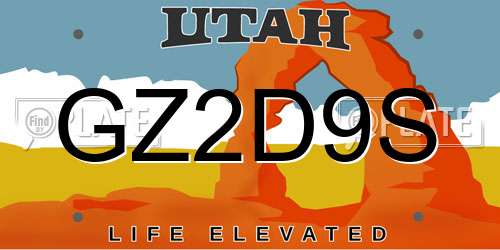GZ2D9S Utah License Plate