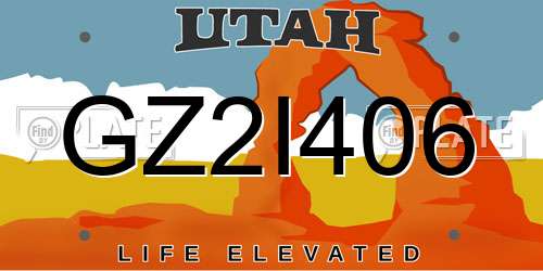 GZ2I406 Utah License Plate