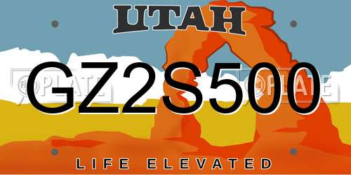GZ2S500 Utah License Plate