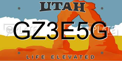 GZ3E5G Utah License Plate