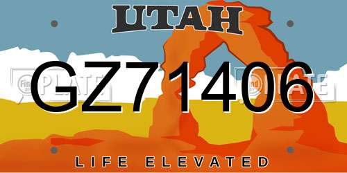 GZ71406 Utah License Plate