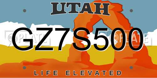 GZ7S500 Utah License Plate