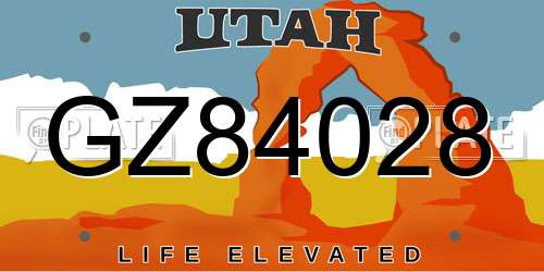 GZ84028 Utah License Plate