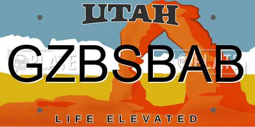 GZBSBAB Utah License Plate