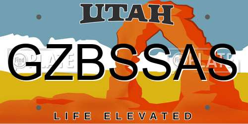 GZBSSAS Utah License Plate