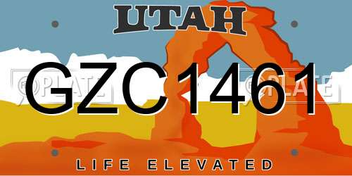 GZC1461 Utah License Plate