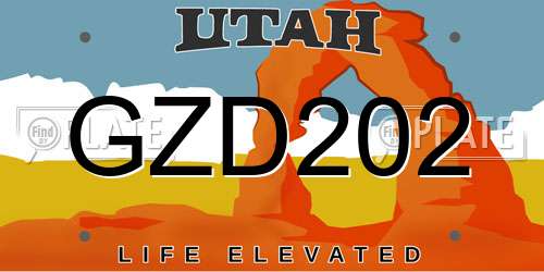 GZD202 Utah License Plate