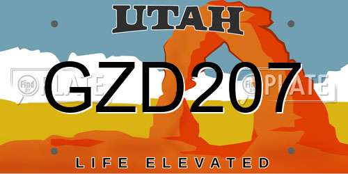 GZD207 Utah License Plate