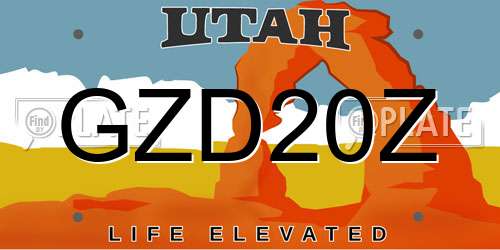 GZD20Z Utah License Plate