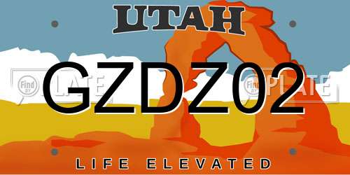GZDZ02 Utah License Plate