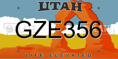 GZE356 Utah License Plate