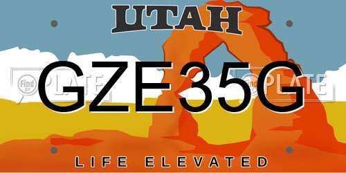GZE35G Utah License Plate