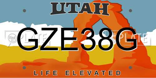 GZE38G Utah License Plate
