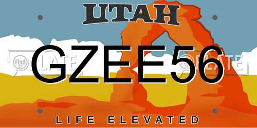 GZEE56 Utah License Plate