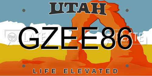 GZEE86 Utah License Plate