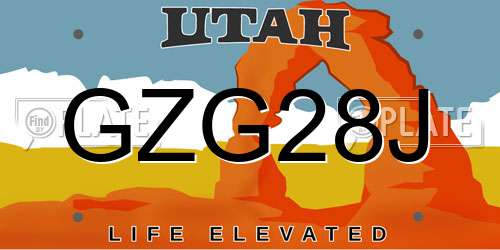 GZG28J Utah License Plate