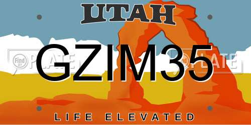 GZIM35 Utah License Plate