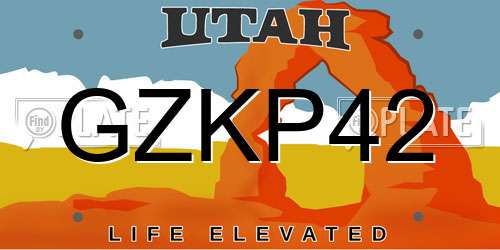 GZKP42 Utah License Plate