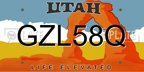 GZL58Q Utah License Plate