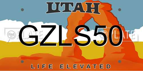 GZLS50 Utah License Plate
