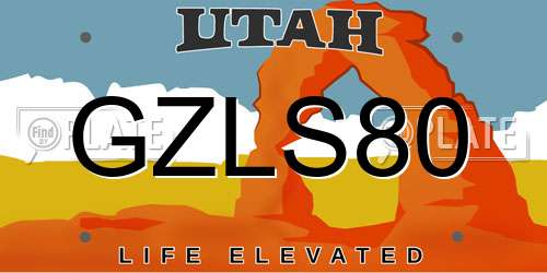 GZLS80 Utah License Plate