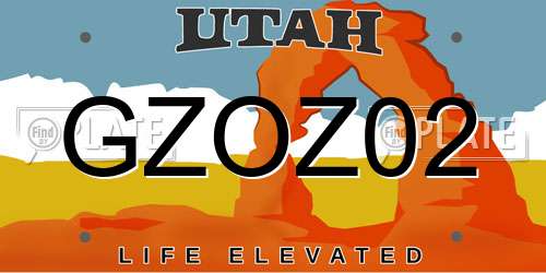 GZOZ02 Utah License Plate