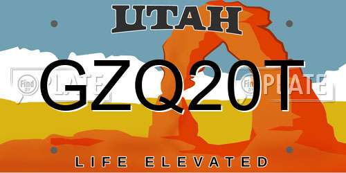 GZQ20T Utah License Plate