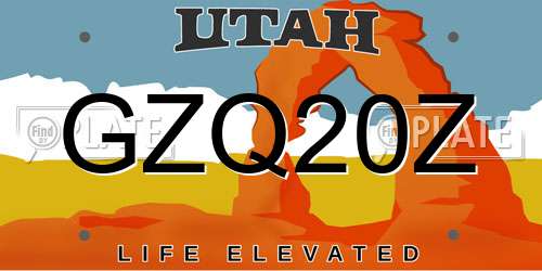 GZQ20Z Utah License Plate