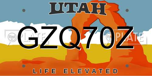 GZQ70Z Utah License Plate