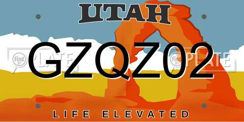 GZQZ02 Utah License Plate