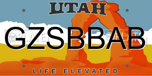 GZSBBAB Utah License Plate