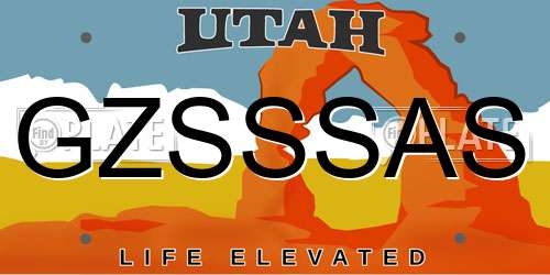GZSSSAS Utah License Plate