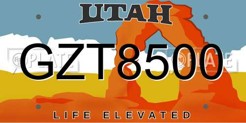 GZT8500 Utah License Plate