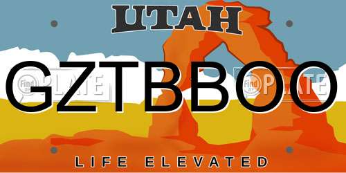 GZTBBOO Utah License Plate
