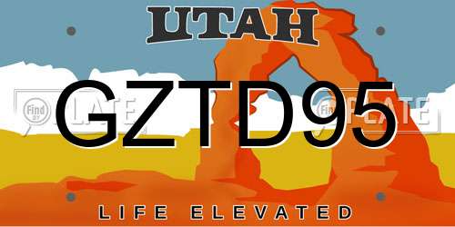 GZTD95 Utah License Plate