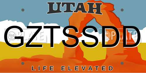 GZTSSDD Utah License Plate