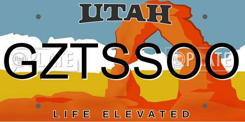 GZTSSOO Utah License Plate